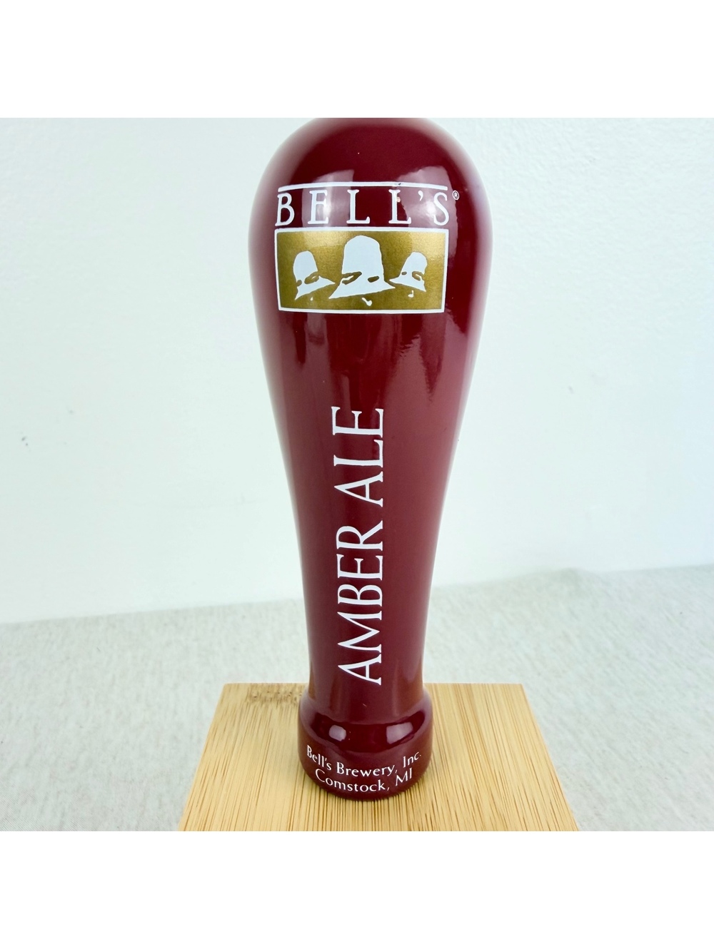 Bell’s Brewery Amber Ale Beer Tap Handle Comstock Michigan Red Bar Kegerator